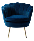 Evelia Velvet Scalloped Barrel Chair