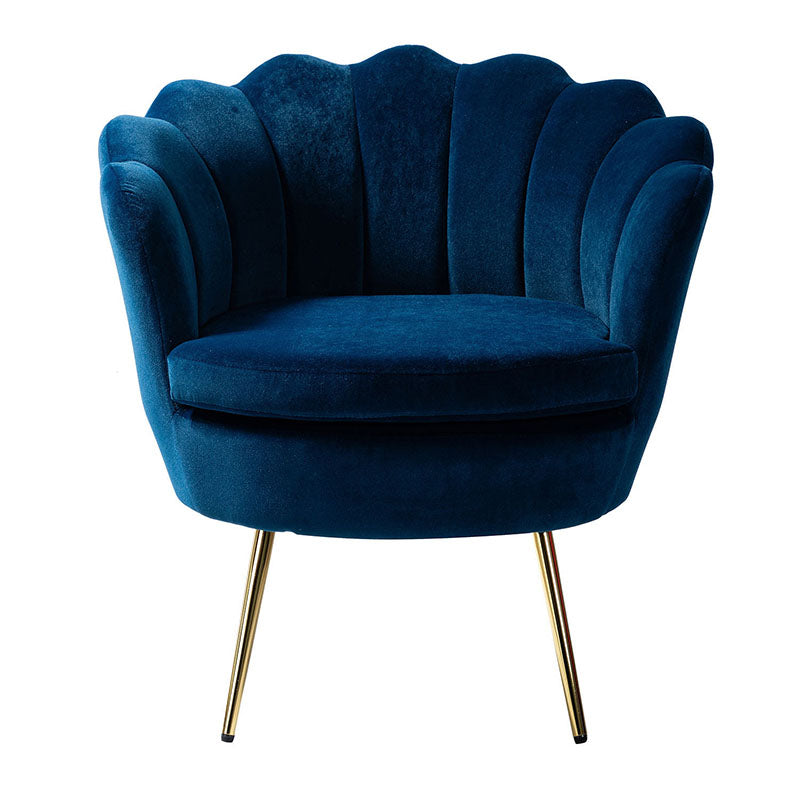 Evelia Velvet Scalloped Barrel Chair