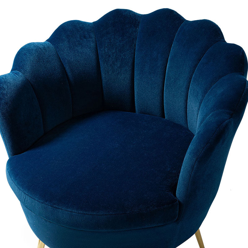 Evelia Velvet Scalloped Barrel Chair