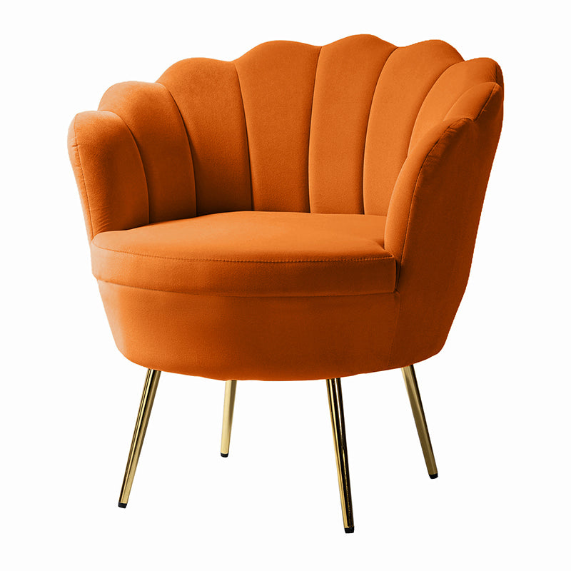 Evelia Velvet Scalloped Barrel Chair