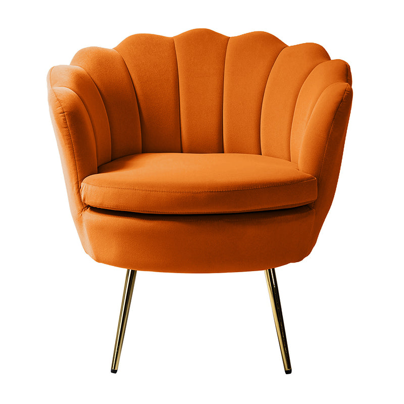 Evelia Velvet Scalloped Barrel Chair