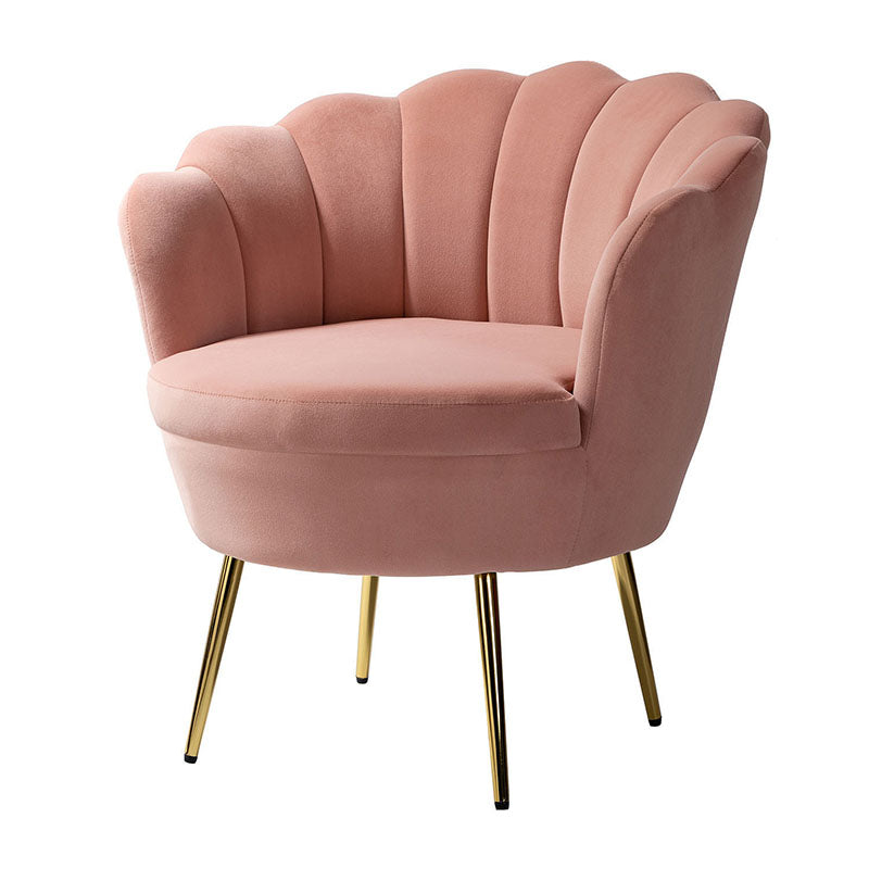 Evelia Velvet Scalloped Barrel Chair