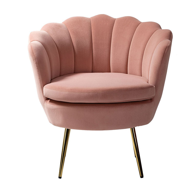 Evelia Velvet Scalloped Barrel Chair