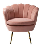 Evelia Velvet Scalloped Barrel Chair