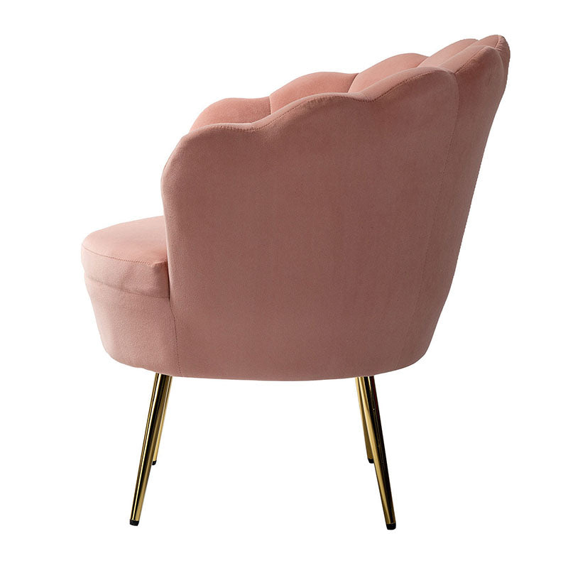 Evelia Velvet Scalloped Barrel Chair