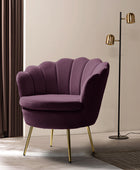 Evelia Velvet Scalloped Barrel Chair