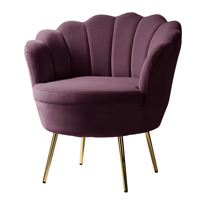 Evelia Velvet Scalloped Barrel Chair