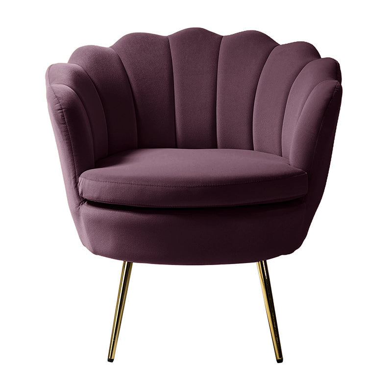 Evelia Velvet Scalloped Barrel Chair