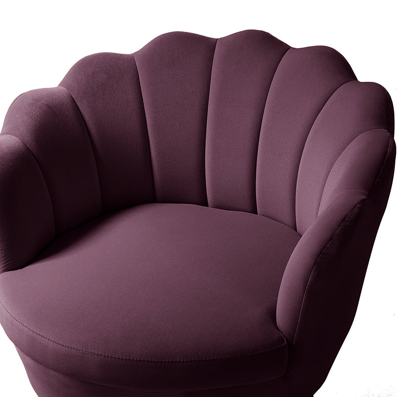 Evelia Velvet Scalloped Barrel Chair