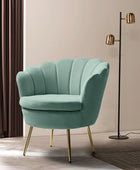 Evelia Velvet Scalloped Barrel Chair