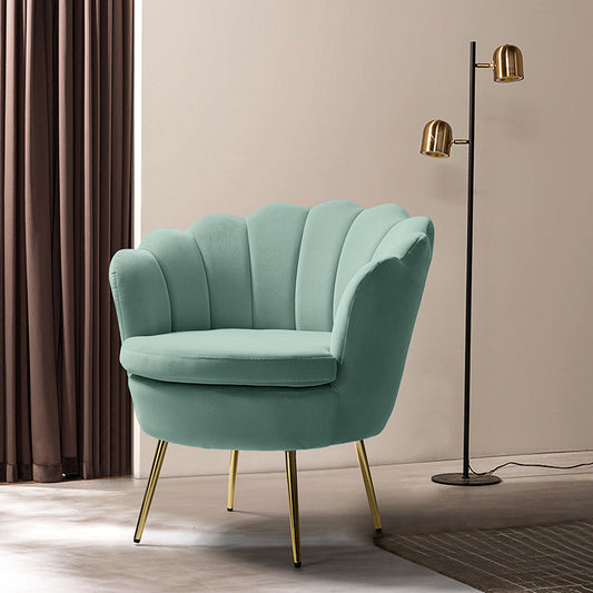 Evelia Velvet Scalloped Barrel Chair