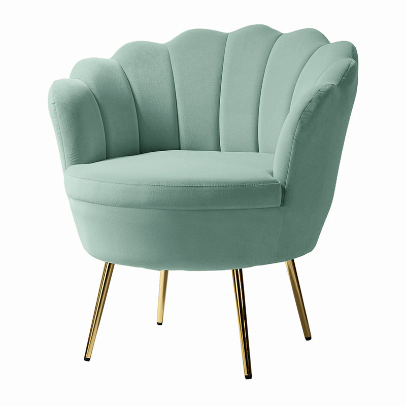 Evelia Velvet Scalloped Barrel Chair