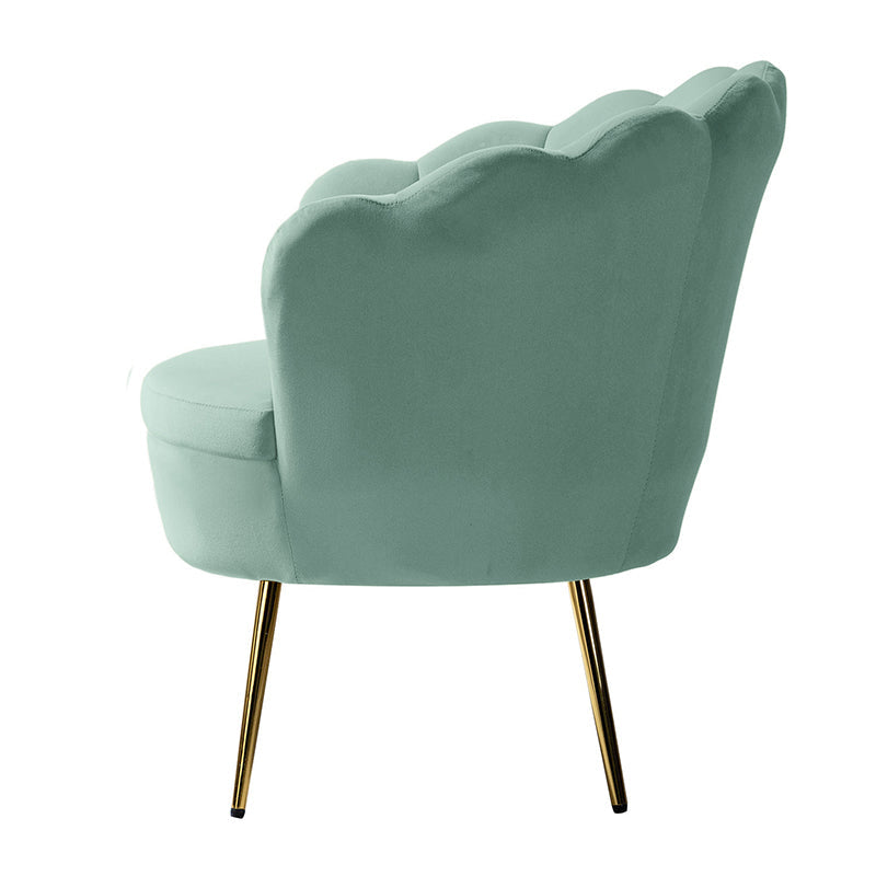 Evelia Velvet Scalloped Barrel Chair