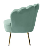 Evelia Velvet Scalloped Barrel Chair