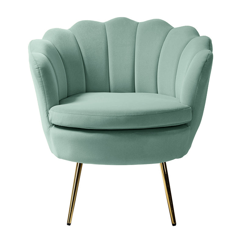 Evelia Velvet Scalloped Barrel Chair