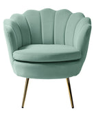 Evelia Velvet Scalloped Barrel Chair