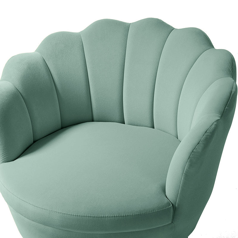 Evelia Velvet Scalloped Barrel Chair