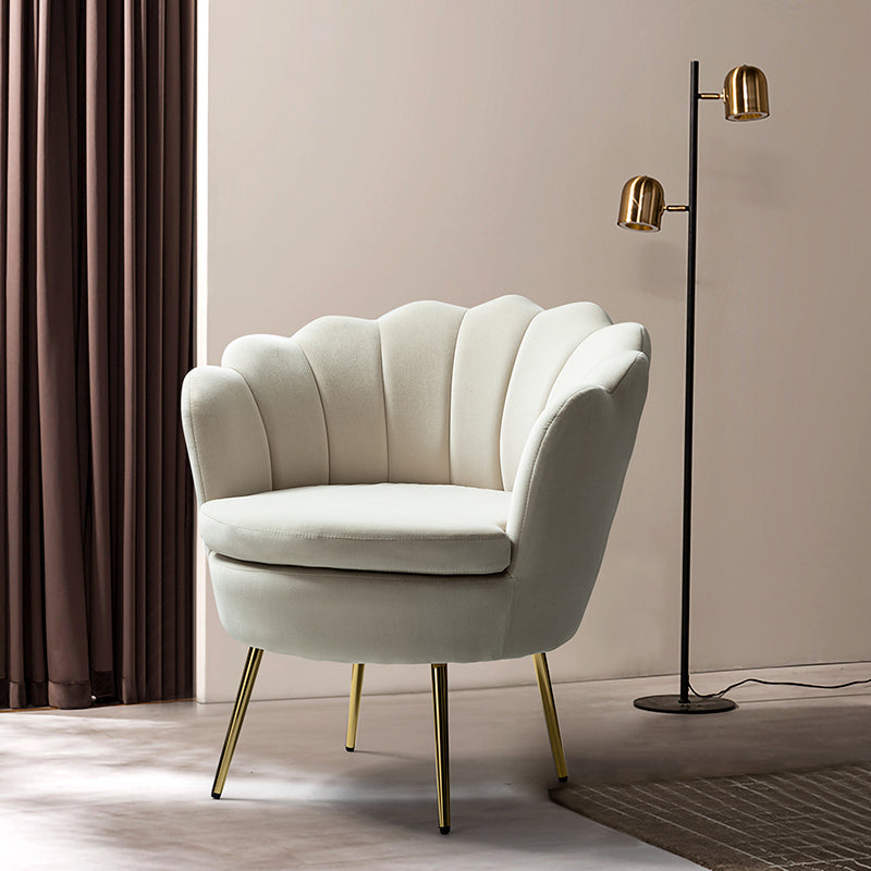 Evelia Velvet Scalloped Barrel Chair