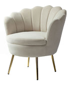Evelia Velvet Scalloped Barrel Chair