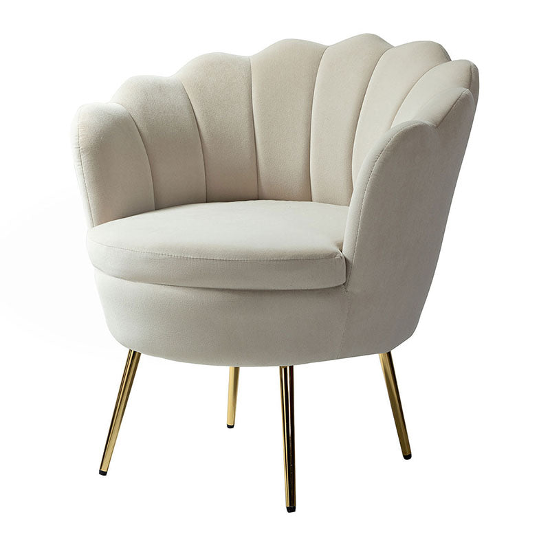 Evelia Velvet Scalloped Barrel Chair