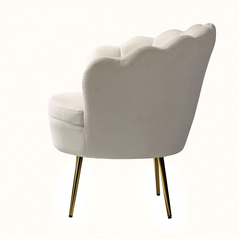 Evelia Velvet Scalloped Barrel Chair