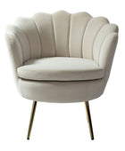 Evelia Velvet Scalloped Barrel Chair