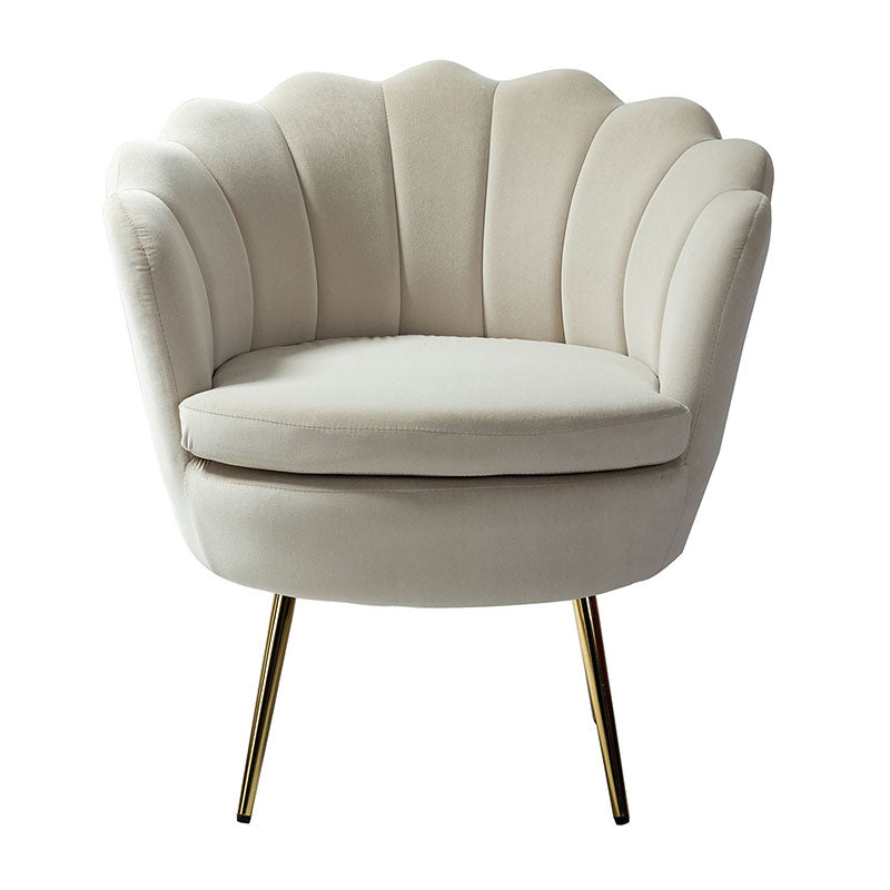 Evelia Velvet Scalloped Barrel Chair