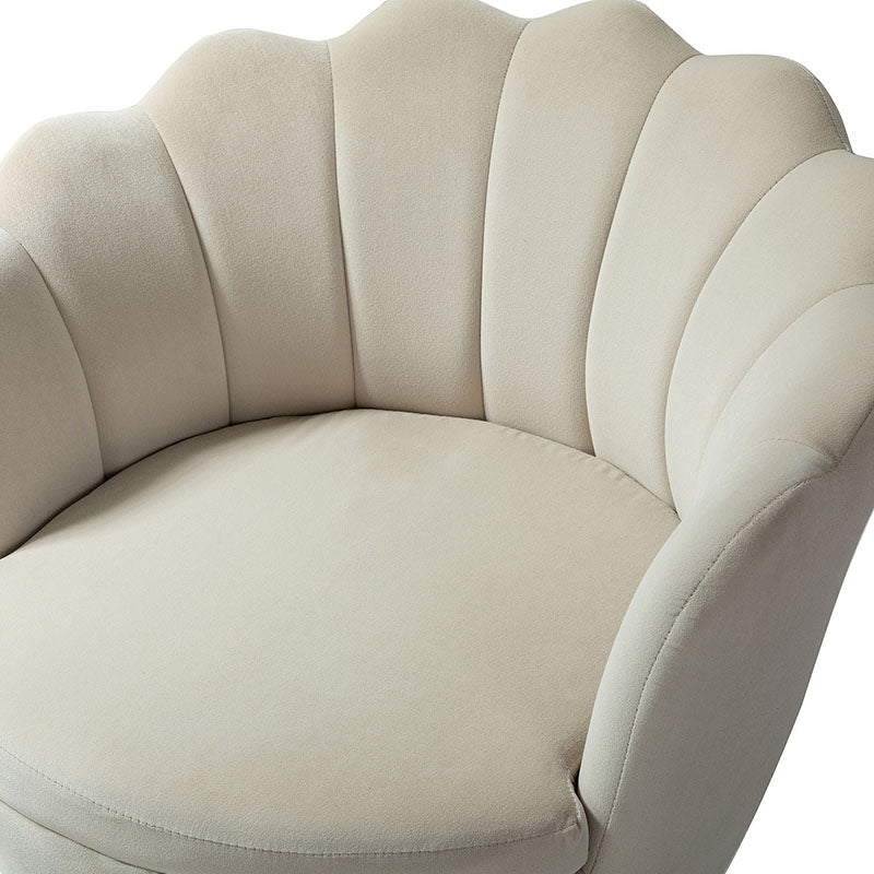 Evelia Velvet Scalloped Barrel Chair