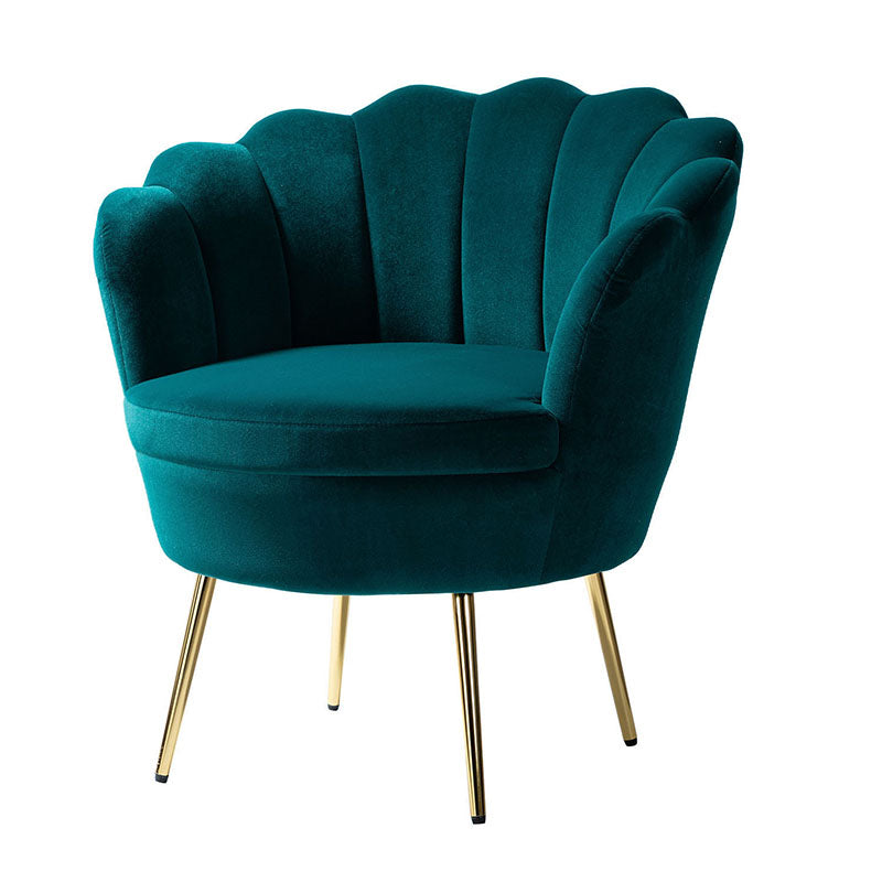 Evelia Velvet Scalloped Barrel Chair