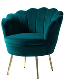 Evelia Velvet Scalloped Barrel Chair