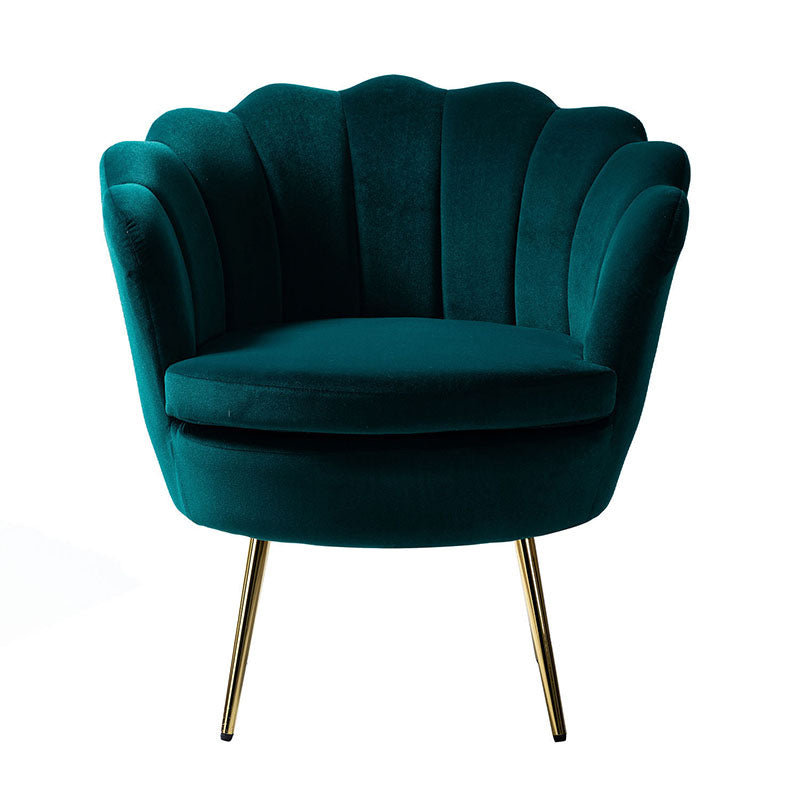 Evelia Velvet Scalloped Barrel Chair