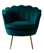 Evelia Velvet Scalloped Barrel Chair