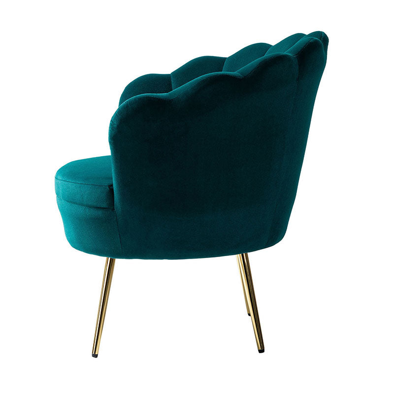 Evelia Velvet Scalloped Barrel Chair