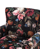 Modern Floral Pattern Upholstered Armchair with Wood Legs - Hulala Home