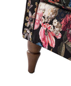 Modern Floral Pattern Upholstered Armchair with Wood Legs - Hulala Home