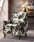 Modern Floral Pattern Upholstered Armchair with Wood Legs - Hulala Home