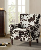 Modern Floral Pattern Upholstered Armchair with Wood Legs - Hulala Home