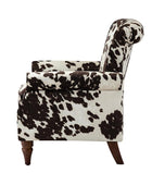 Modern Floral Pattern Upholstered Armchair with Wood Legs - Hulala Home