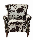 Modern Floral Pattern Upholstered Armchair with Wood Legs - Hulala Home