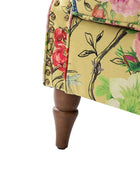 Modern Floral Pattern Upholstered Armchair with Wood Legs - Hulala Home