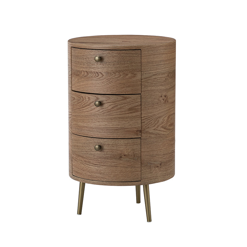 Etta 26" Tall Drum 3 - Drawer End Table