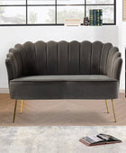 Ariel Scalloped Velvet Loveseat