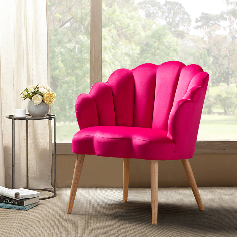 Ariel Scalloped Velvet Armchair