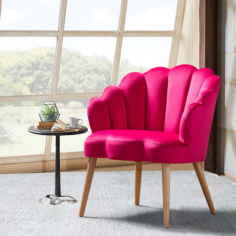 Ariel Scalloped Velvet Armchair