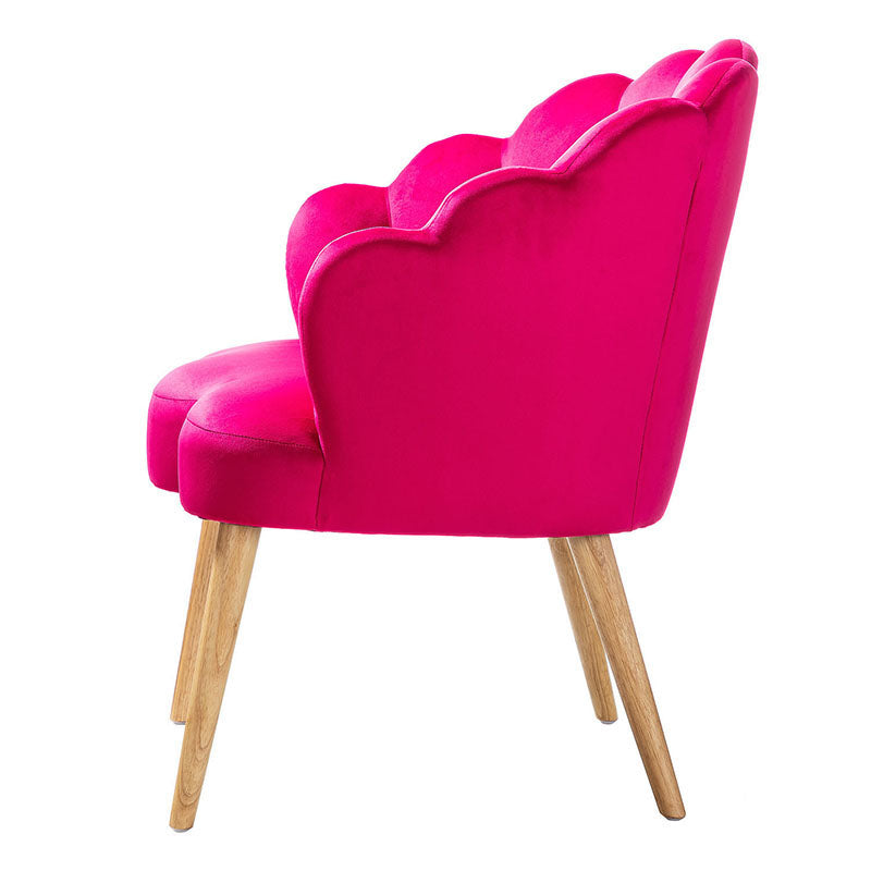 Ariel Scalloped Velvet Armchair