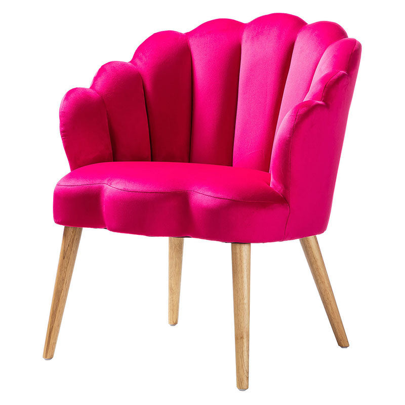 Ariel Scalloped Velvet Armchair