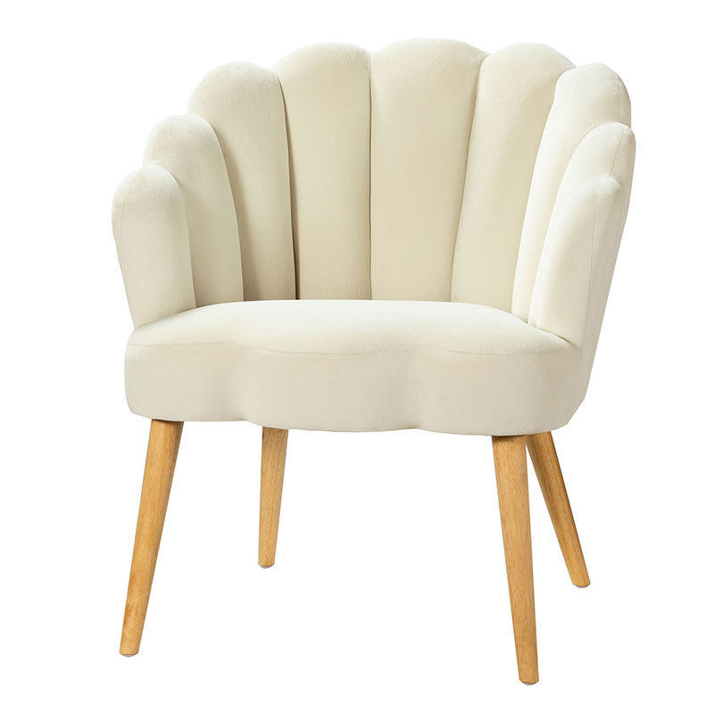 Ariel Scalloped Velvet Armchair