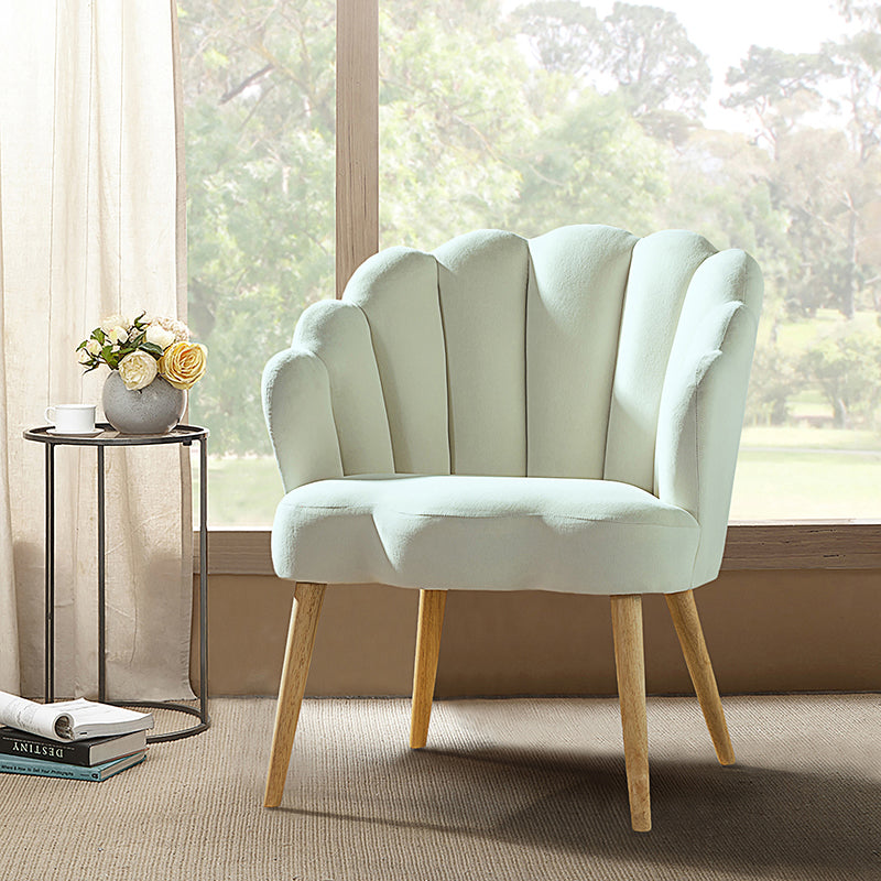 Ariel Scalloped Velvet Armchair