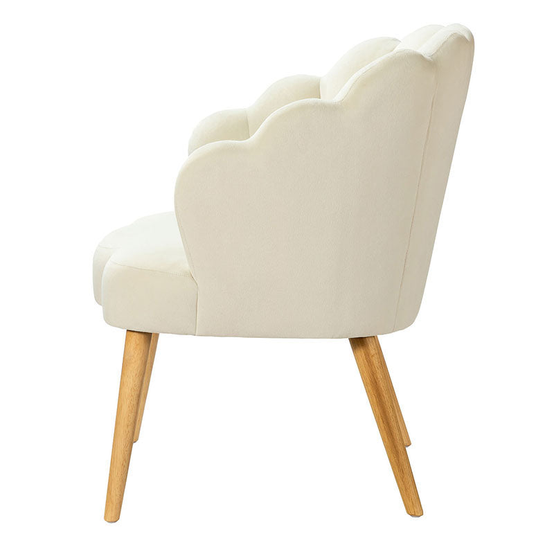 Ariel Scalloped Velvet Armchair