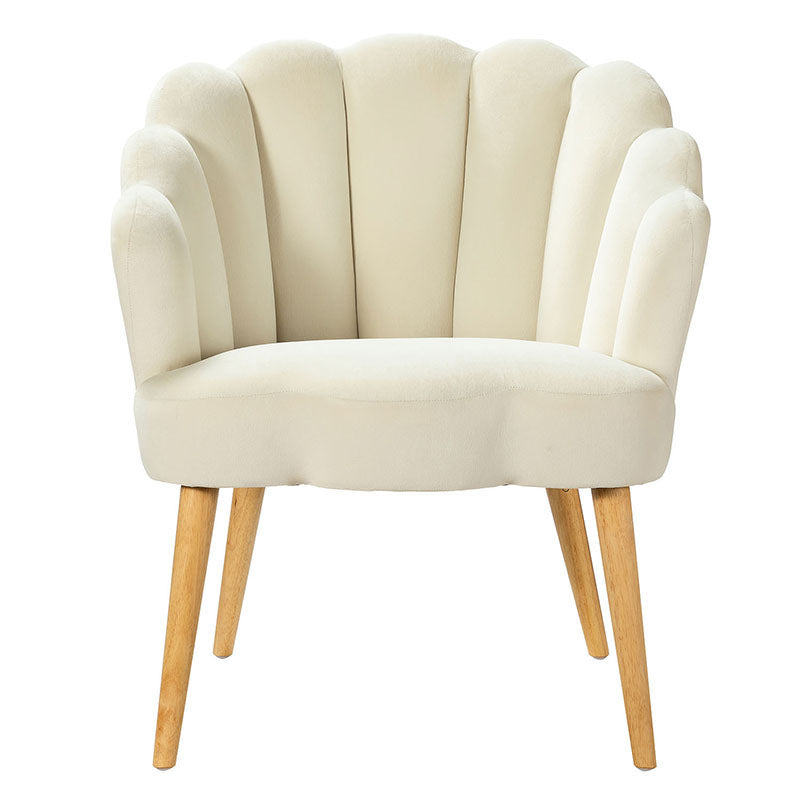 Ariel Scalloped Velvet Armchair